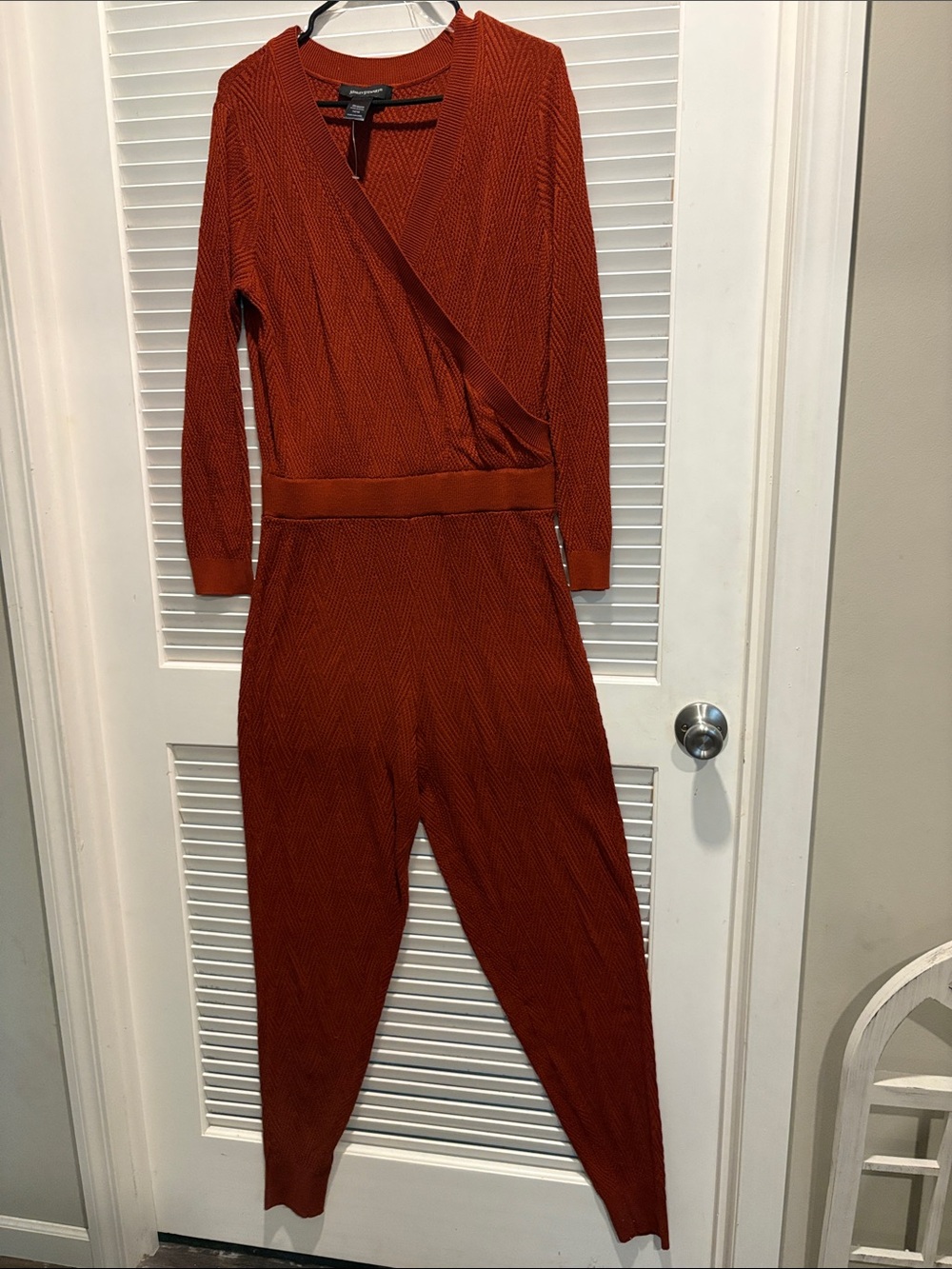 Ashley Stewart Rust Wrap Jumpsuit